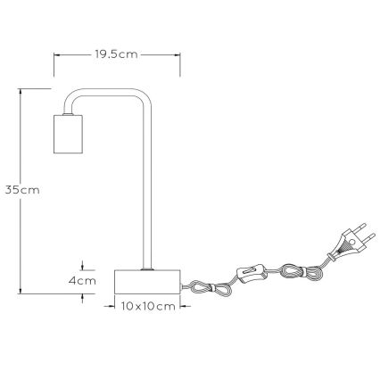 Lucide 45565/01/30 - Lampada da tavolo LORIN 1xE27/40W/230V nera