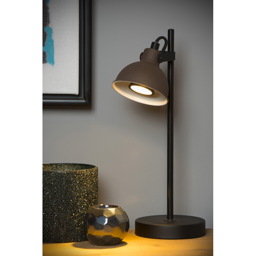 Lucide 45573/01/97 - Lampada da tavolo DAMIAN 1xGU10/35W/230V marrone