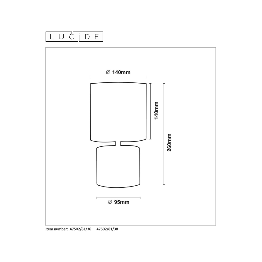 Lucide 47502/81/38 - Lampe de table GREASBY 1xE14/40W/230V crème