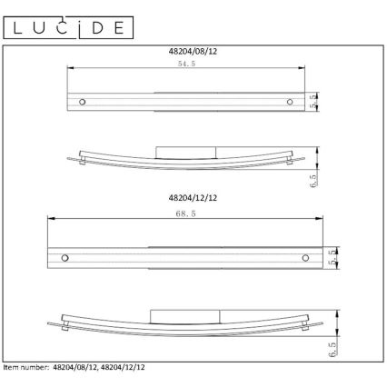 Lucide 48204/12/12 - Applique LED BOAZ LED/12W/230V IP21