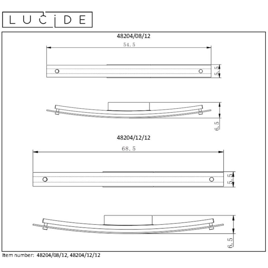 Lucide 48204/12/12 - Applique LED BOAZ LED/12W/230V IP21