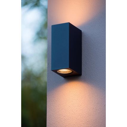Lucide 69800/02/30 - Applique da esterno ZARO 2xGU10/35W/230V IP44 nera