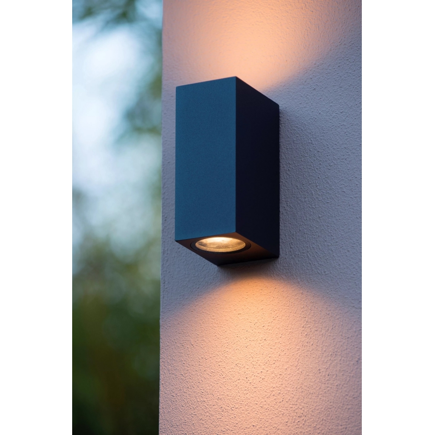 Lucide 69800/02/30 - Applique da esterno ZARO 2xGU10/35W/230V IP44 nera