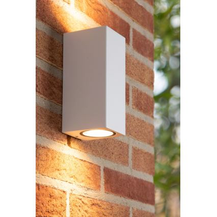 Lucide 69800/02/31 - Außenwandbeleuchtung ZARO 2xGU10/35W/230V IP44 weiß