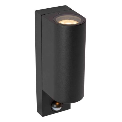 Lucide 69803/02/30 - Lampada da esterno con sensore ZARO 2xGU10/7W/230V IP65 nero