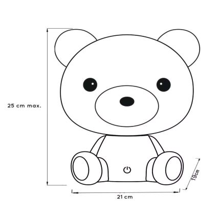Lucide 71590/03/31 - LED Kinder Nachtlämpchen DODO LED/3W/230V Teddybär weiß