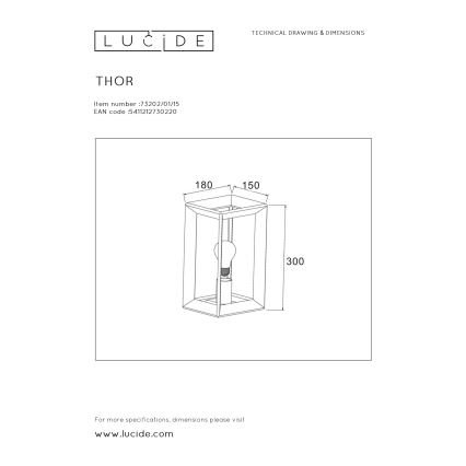 Lucide 73202/01/15 - Wandleuchte THOR 1xE27/60W/230V