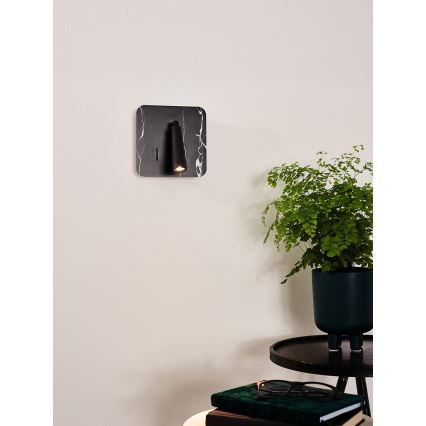 Lucide 77282/03/30 - Luce Spot da parete a LED OREGON LED/4W/230V USB nero