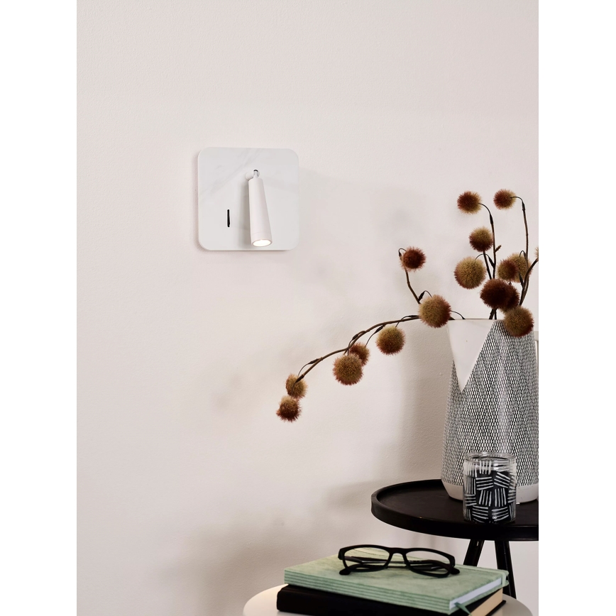 Lucide 77282/03/31 - Luce Spot da parete a LED OREGON LED/4W/230V USB bianco