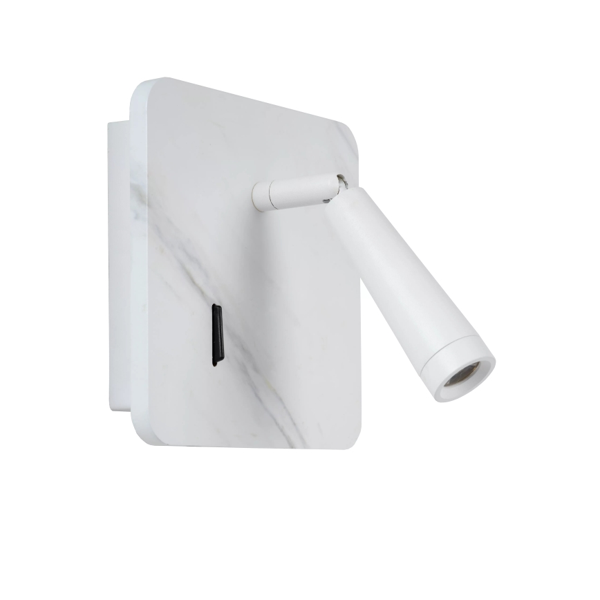 Lucide 77282/03/31 - Luce Spot da parete a LED OREGON LED/4W/230V USB bianco