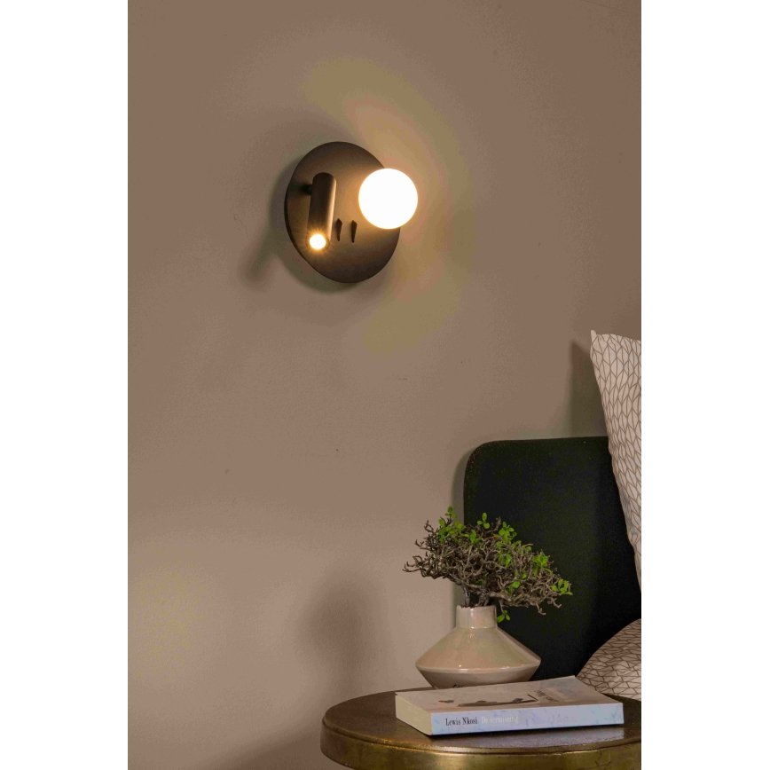 Lucide 77286/02/30 - Applique murale MATIZ 2xLED/3,5W/230V USB noir