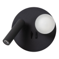 Lucide 77286/02/30 - LED-Wandleuchte MATIZ 2xLED/3,5W/230V USB schwarz