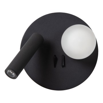 Lucide 77286/02/30 - LED-Wandleuchte MATIZ 2xLED/3,5W/230V USB schwarz