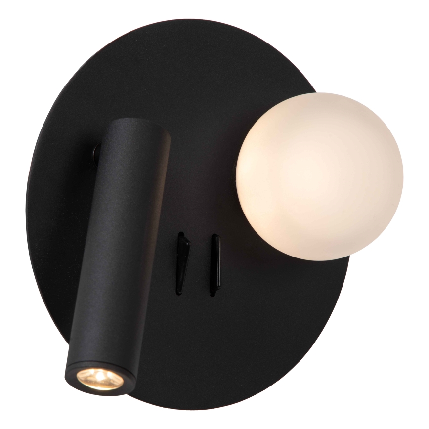 Lucide 77286/02/30 - LED-Wandleuchte MATIZ 2xLED/3,5W/230V USB schwarz