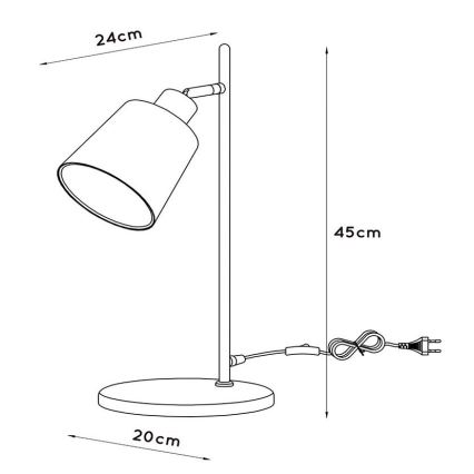 Lucide 77583/81/31 - Lampe de table PIPPA 1xE27/25W/230V