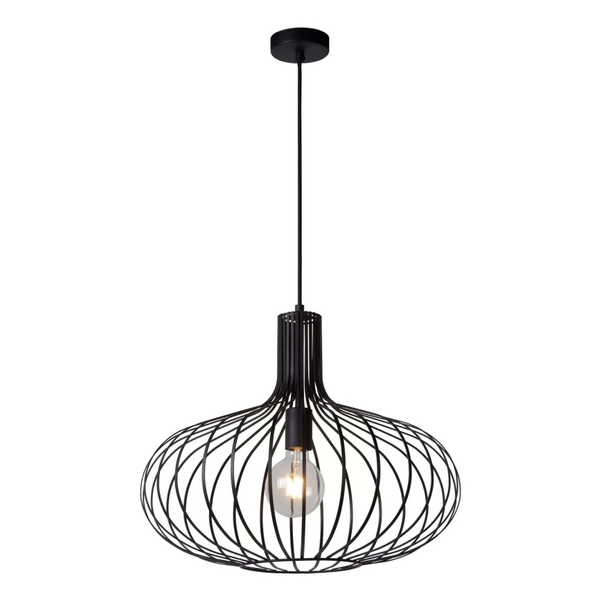 Lucide 78374/50/30 - Suspension MANUELA 1xE27/60W/230V noir 50 cm