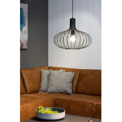 Lucide 78374/50/30 - Suspension MANUELA 1xE27/60W/230V noir 50 cm
