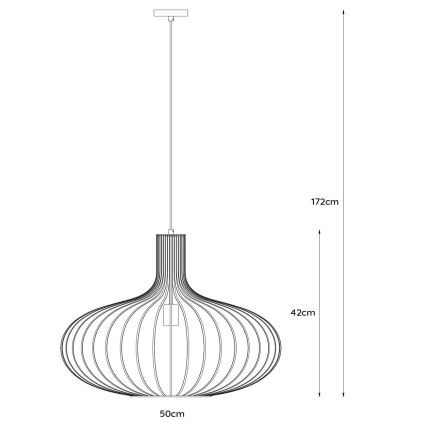Lucide 78374/50/30 - Suspension MANUELA 1xE27/60W/230V noir 50 cm