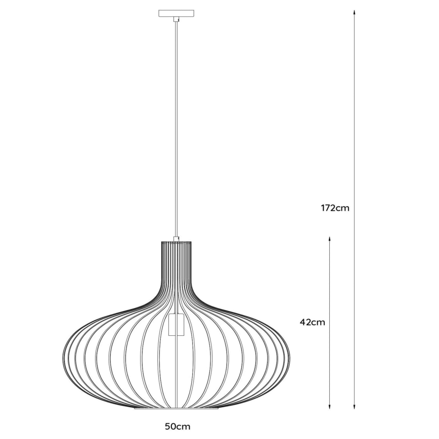Lucide 78374/50/30 - Suspension MANUELA 1xE27/60W/230V noir 50 cm