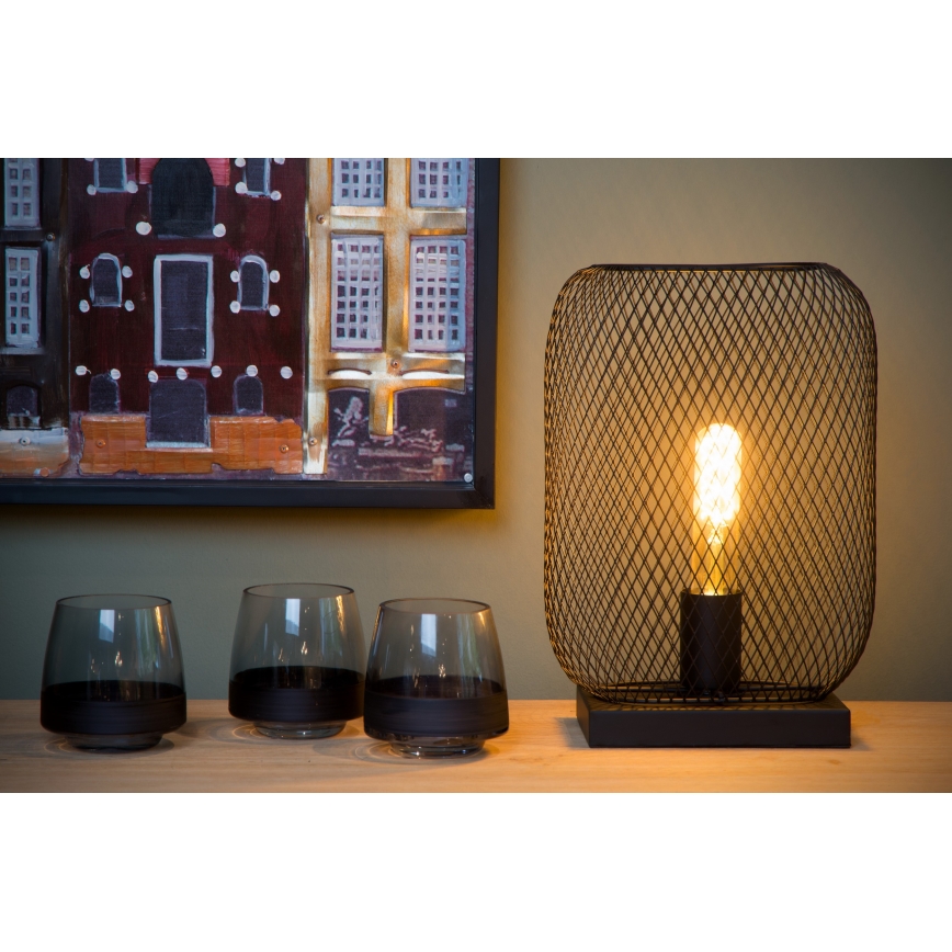 Lucide 78592/01/30 - Tischleuchte MESH 1xE27/60W/230V schwarz