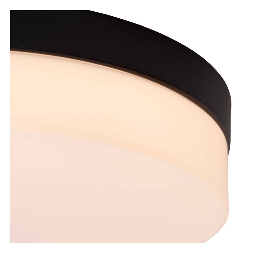 Lucide 79111/24/30 - Plafonnier salle de bain avec détecteur BISKIT LED/12W/230V d. 23 cm IP44 noir