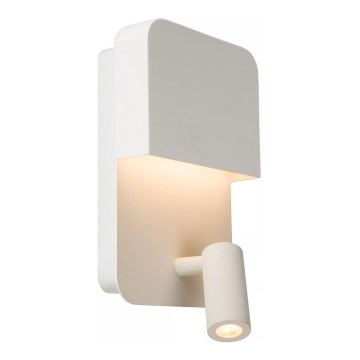 Lucide 79200/08/31 - Applique a LED BOXER LED/3W/230V + LED/10W/230V USB bianco
