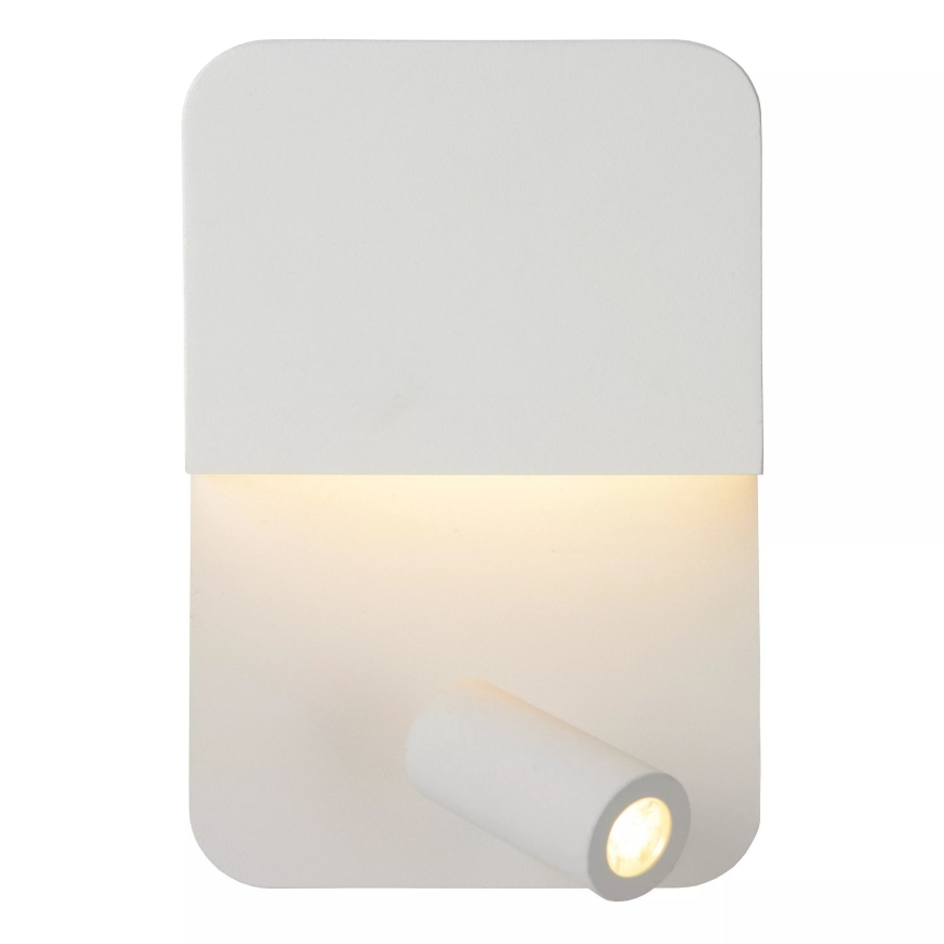 Lucide 79200/08/31 - Applique murale BOXER LED/5W/230V + LED/5W USB blanc