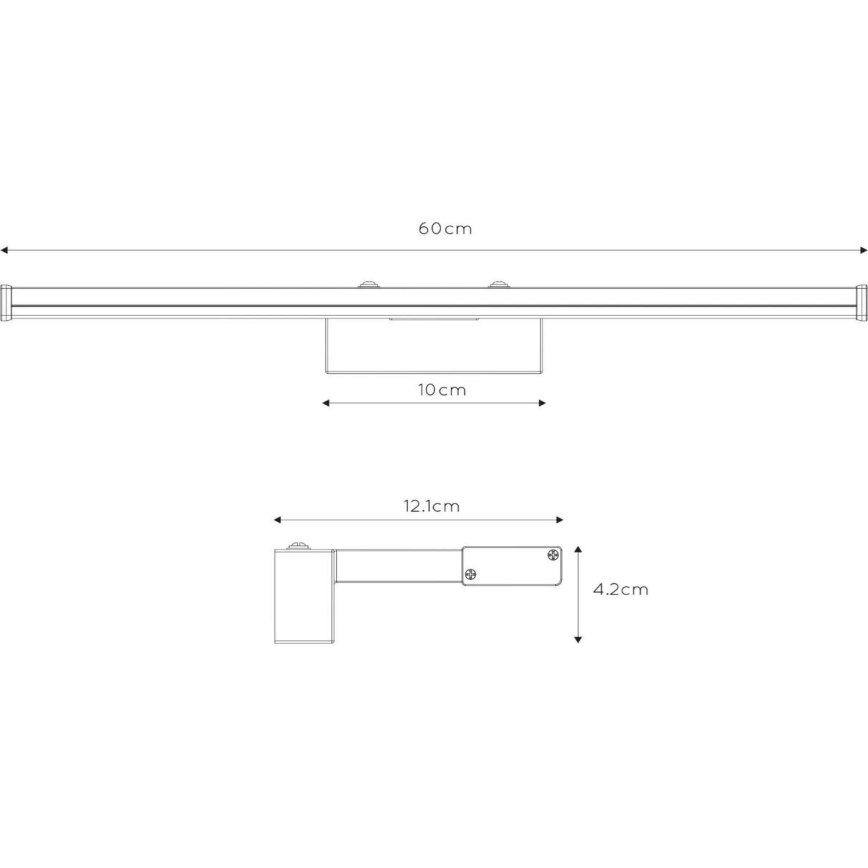 Lucide 79297/12/12 - Éclairage de miroir salle de bain ONNO LED/11W/230V 60 cm IP44 chrome brillant