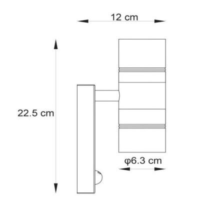 Lucide 14866/10/12 - Luminaire LED d'extérieur avec détecteur ARNE-LED 2xGU10/5W/230V IP44