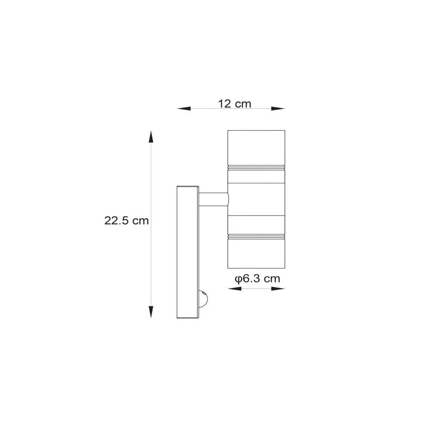 Lucide 14866/10/12 - Luminaire LED d'extérieur avec détecteur ARNE-LED 2xGU10/5W/230V IP44