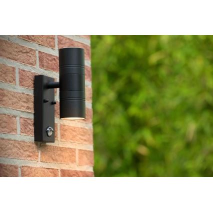 Lucide 14866/10/30 - Luminaire LED d'extérieur avec détecteur ARNE-LED 2xGU10/5W/230V IP44