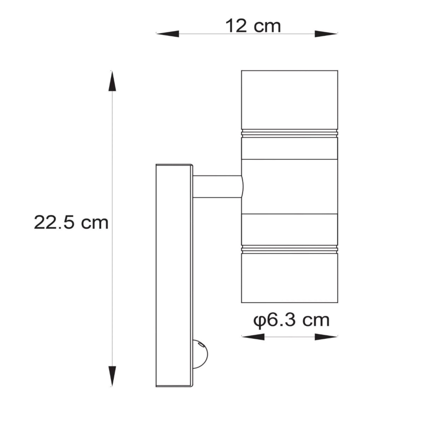 Lucide 14866/10/30 - Luminaire LED d'extérieur avec détecteur ARNE-LED 2xGU10/5W/230V IP44