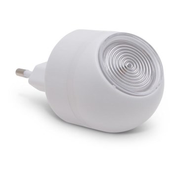 Lumière d'orientation sur prise avec un détecteur de crépuscule LED/1W/230V
