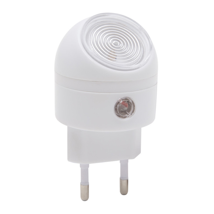 Lumière d'orientation sur prise avec un détecteur de crépuscule LED/1W/230V