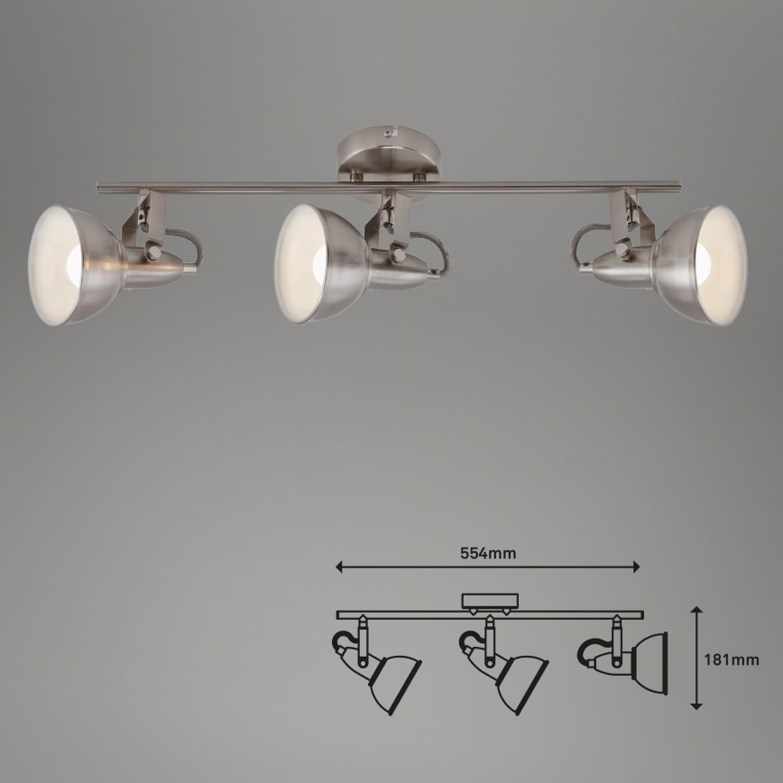 Luminaire à spots 3xE14/40W/230V, chrome mat