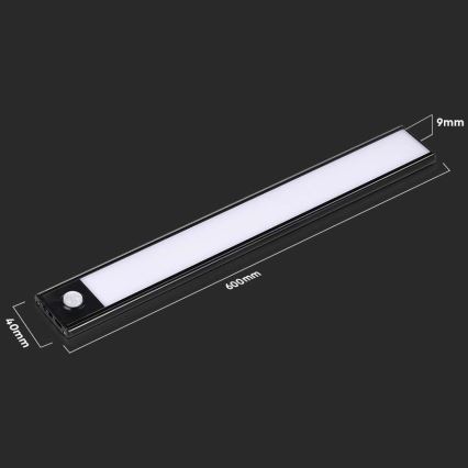 Luminaire de dessous d'armoire de cuisine LED avec un détecteur LED/2,5W/5V 4000K