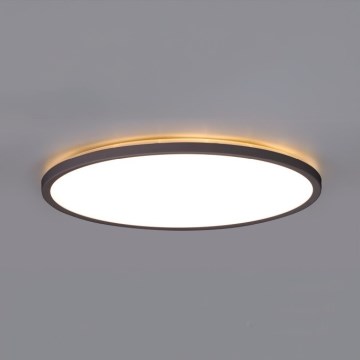 Luminaire de salle de bains avec détecteur de mouvement et crépusculaire NIVERA LED/24W/230V IP54 3000/4000/6000K d. 30 cm noir + Télécommande