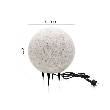 Luminaire décoratif extérieur GARDEN BALL 1xE27/40W/230V IP65 d. 28 cm