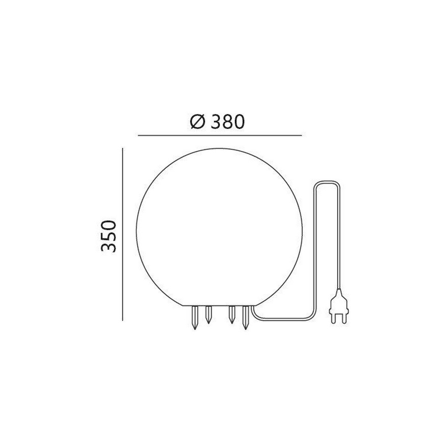 Luminaire décoratif extérieur GARDEN BALL 1xE27/40W/230V IP65 d. 38 cm