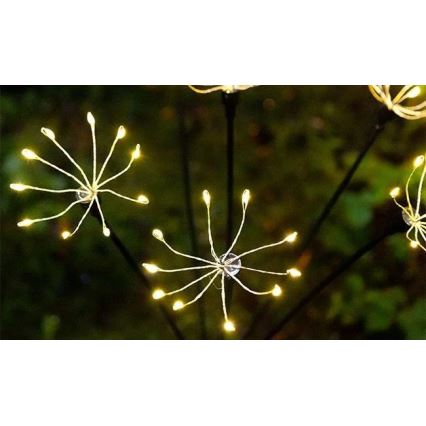 Luminaire décoratif solaire à LED avec capteur, LED 1,2 V, 3000 K, 73 cm, 600 mAh, IP44