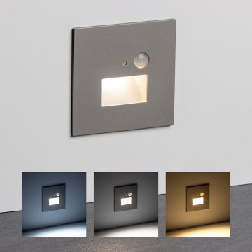 Luminaire d'escalier LED avec capteur de mouvement et capteur crépusculaire LED/1,5W/230V 3000/4000/6000K gris