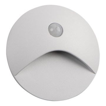 Luminaire d'escalier LED avec détecteur de mouvement et capteur crépusculaire EXIN LED/2,5W/230V 3000K IP65 blanc rond