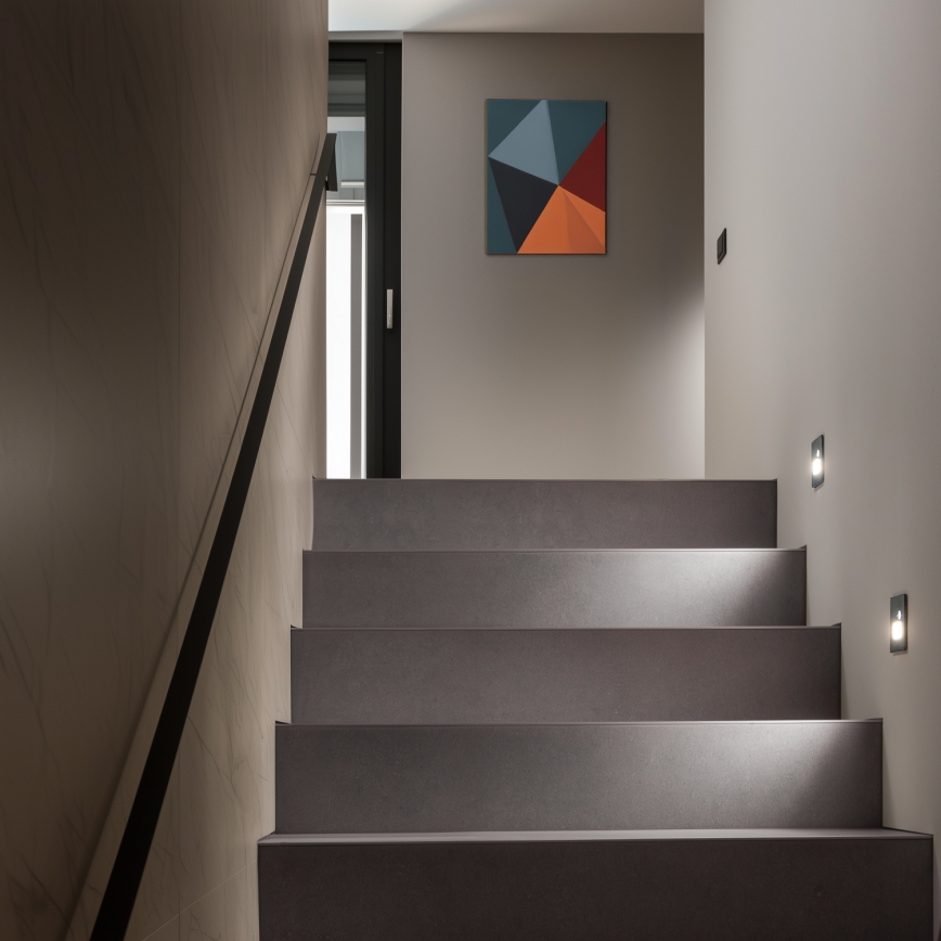 Luminaire LED pour escalier avec capteur de mouvement et capteur crépusculaire LED/1,5W/230V 3000/4000/6000K anthracite