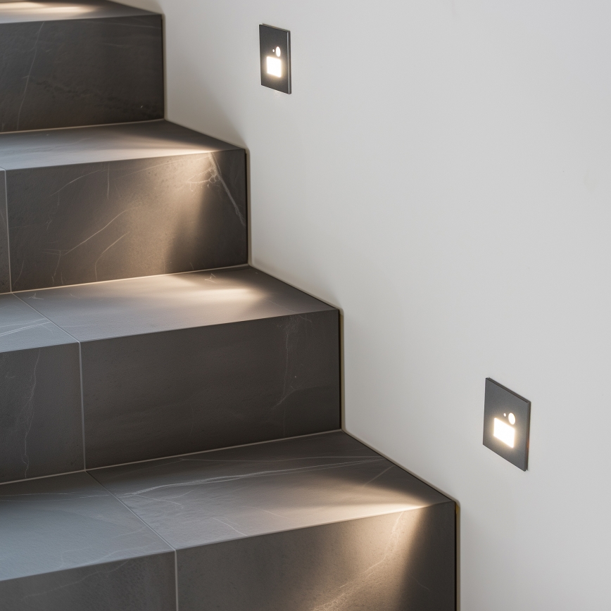 Luminaire LED pour escalier avec capteur de mouvement et capteur crépusculaire LED/1,5W/230V 3000/4000/6000K anthracite