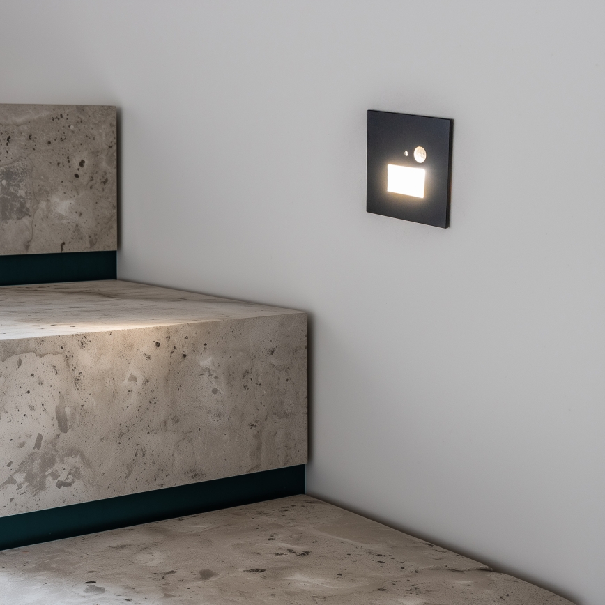 Luminaire LED pour escalier avec capteur de mouvement et capteur crépusculaire LED/1,5W/230V 3000/4000/6000K anthracite