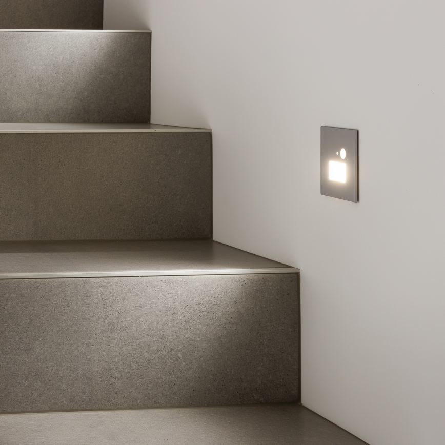 Applique LED pour escalier avec détecteur de mouvement et détecteur crépusculaire LED/1,5W/230V 3000/4000/6500K gris