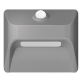 Luminaire d'escalier LED rechargeable avec détecteur de mouvement et détecteur crépusculaire STEP LIGHT LED/0,3W/3,7V 2200 mAh IP53 gris