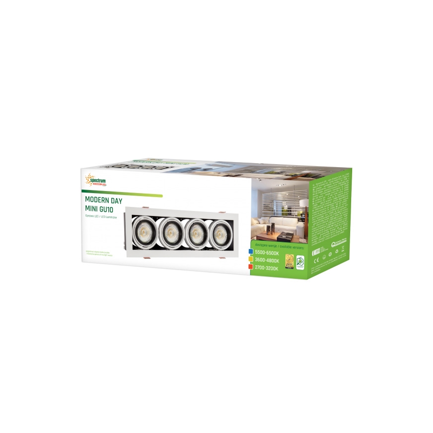 Luminaire encastrable MODERN DAY MINI 4xGU10/10W/230V