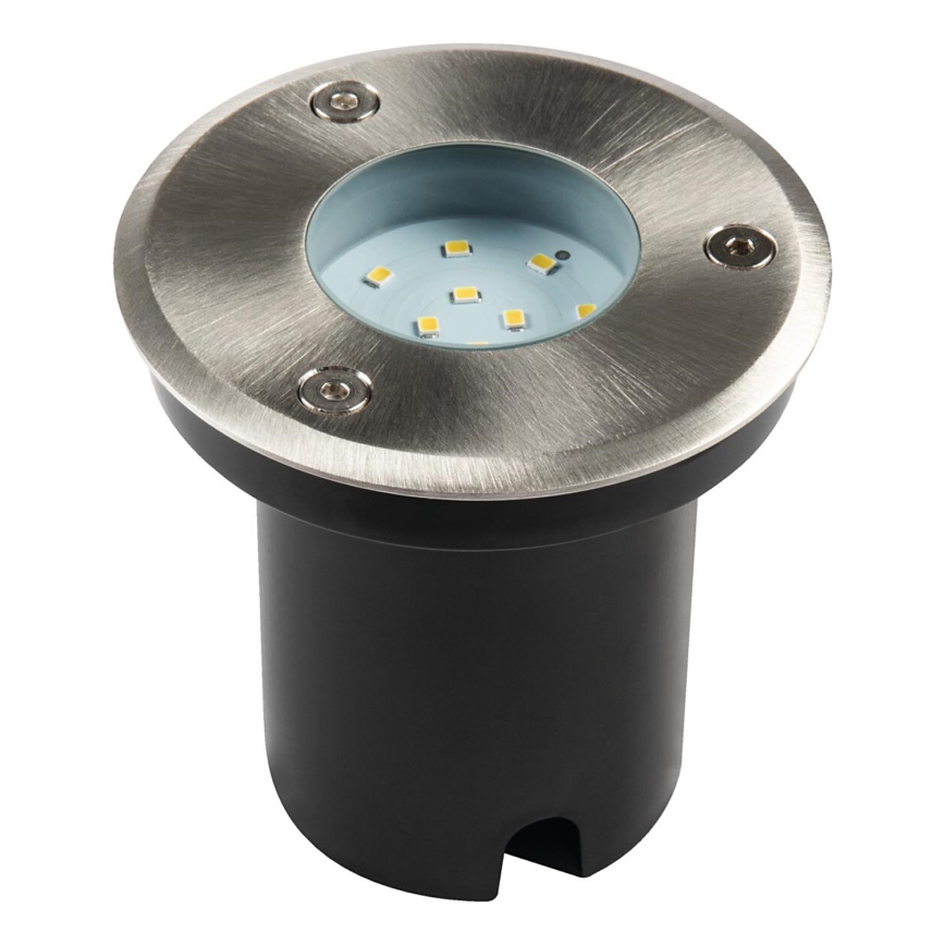 Luminaire encastré LED extérieur GORDO LED/1W/230V Ø 9,5 cm IP67 — acier inoxydable