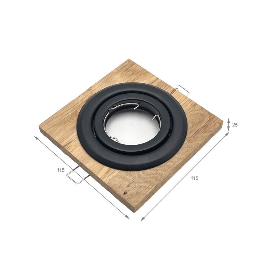 Luminaire encastré TOBBY 1xGU10/20W/230V 11,5x11,5 cm chêne/noir